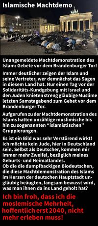 Islamische Machtdemo - Gebet am BRANDENBURGER tOR